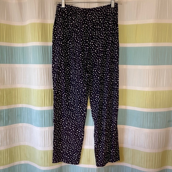 Vintage Fritzi Polka Dot Pants Blue & White Sz Small Petite - Picture 6 of 7